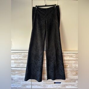 🖤 Cache Paisley Jacquard Dress Pants Size 8 Black Flare Career Evening